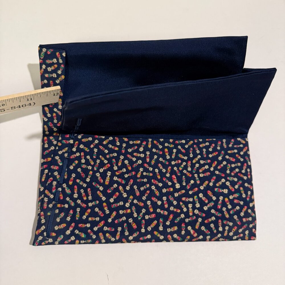 Vintage Japanese fabric foldover wallet or clutch - Picture 3 of 6